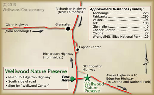 Local map showing how to get to Wellwood Nature Preserve